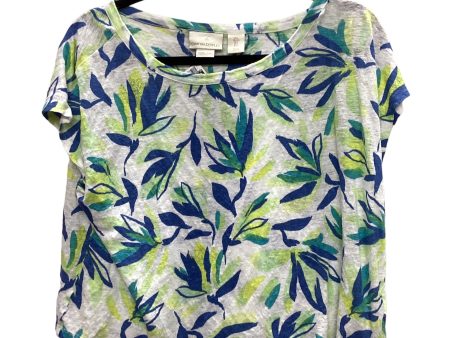 Blue & Green Top Short Sleeve Cynthia Rowley, Size L on Sale