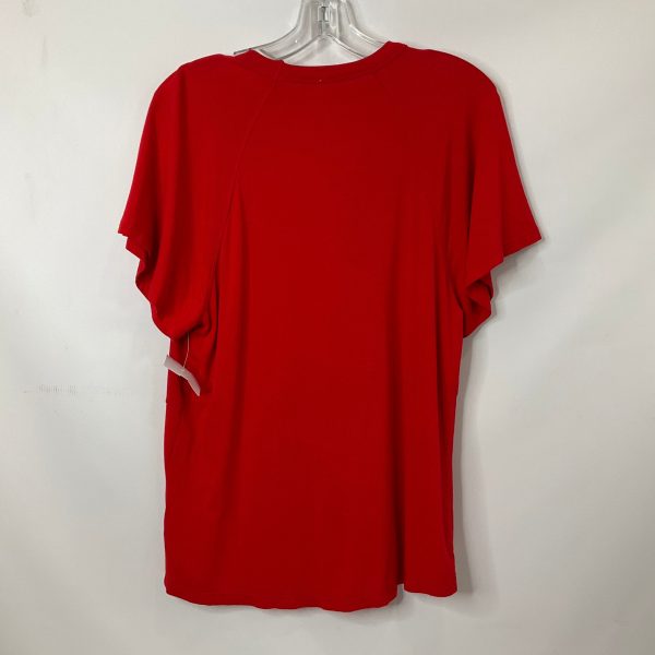 Red Top Short Sleeve Free People, Size M Hot on Sale