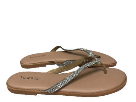 Tan Sandals Flip Flops By Torrid, Size: 9 Cheap