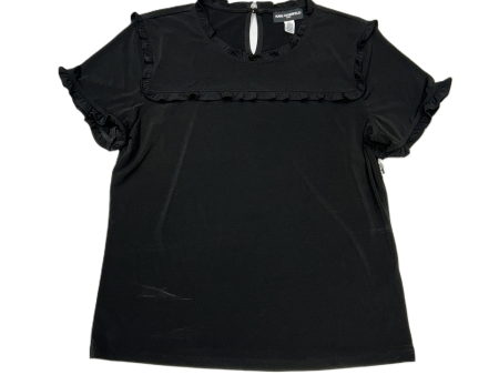 Black Top Short Sleeve Designer By Karl Lagerfeld, Size: M on Sale