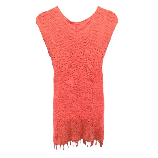 Adabelle Crochet Open Knit Fringe Dress in Yummy Melon Lilly Pulitzer, Size L Online Hot Sale