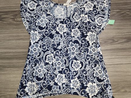 Blue & White Top Short Sleeve Brittany Black, Size M on Sale