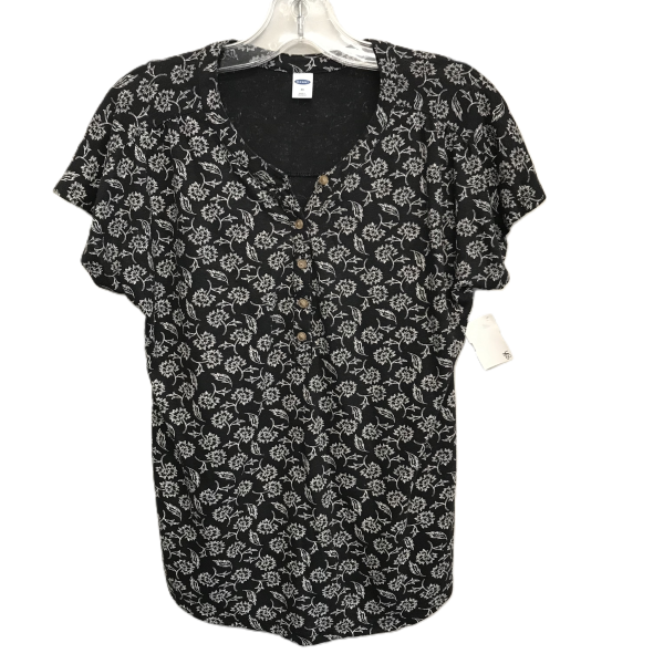 Black & White Top Short Sleeve By Old Navy, Size: Xs on Sale