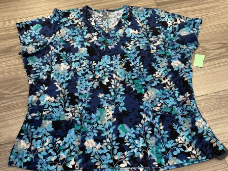 Blue Top Short Sleeve Clothes Mentor, Size Xxl For Cheap