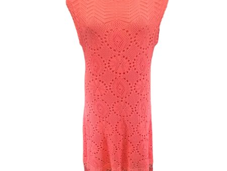 Adabelle Crochet Open Knit Fringe Dress in Yummy Melon Lilly Pulitzer, Size L Online Hot Sale